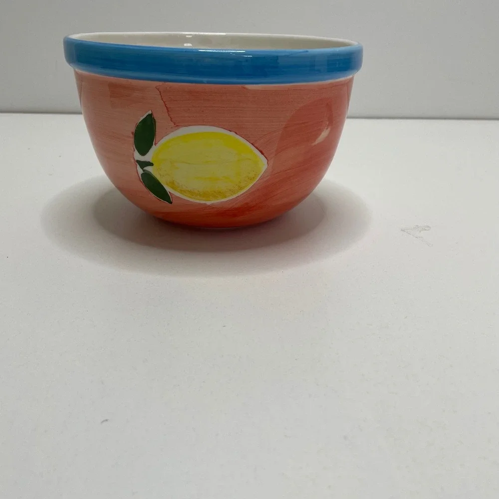 Vtg Lillian Vernon Hand Painted Lemon Ceramic Serving Mixing Bowl Replacement